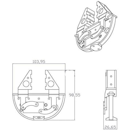 2DOF two degrees of Freedom Mechanical arm clamp with Servo motor DIY_drawing