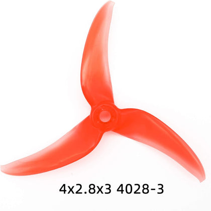 2 Pairs Emax Avan Scimitar 4X2.8X3 4028 3-Blade Propeller 2CW + 2CCW Red