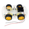 Transparent Smart Car Chassis 4WD Chassis wheels motors battery holder