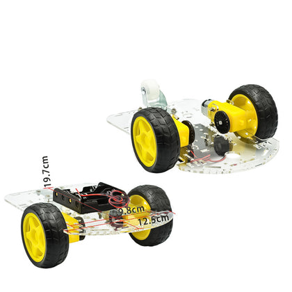2 WD Smart Car Transparent Chassis For Robot Car/tracking car With battery box_1