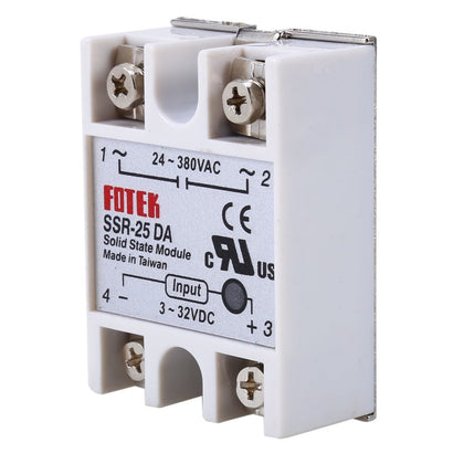 Output 24V-380V 25A SSR-25 DA Solid State Relay for PID Temperature Controller