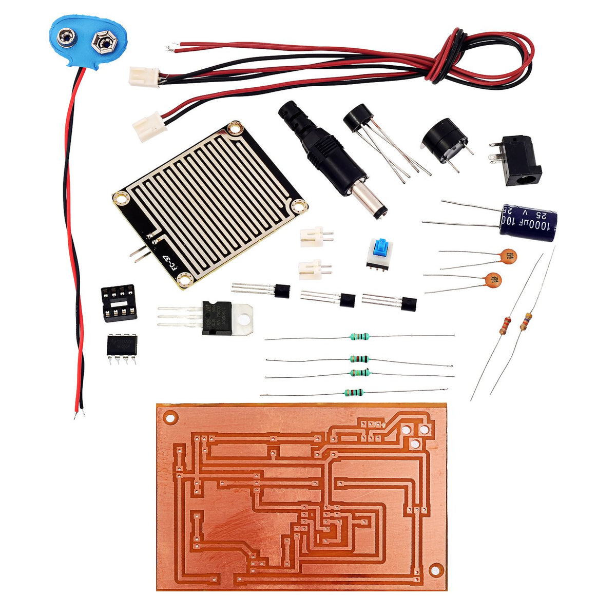 DIY Rain Alarm Project | Rain Water Detector Circuit || KitsGuru