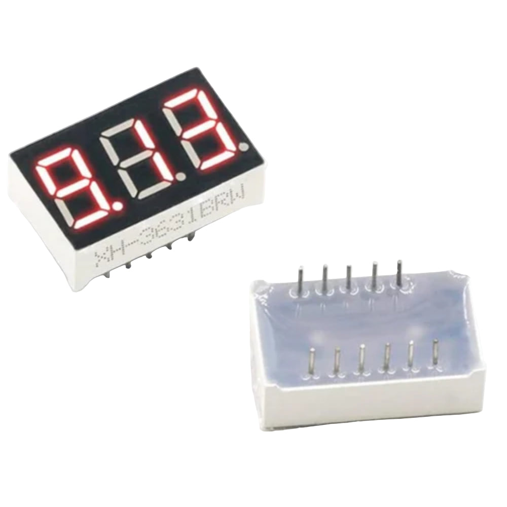 0.56 Inch 3-Digit Common Cathode Red 7-Segment Display