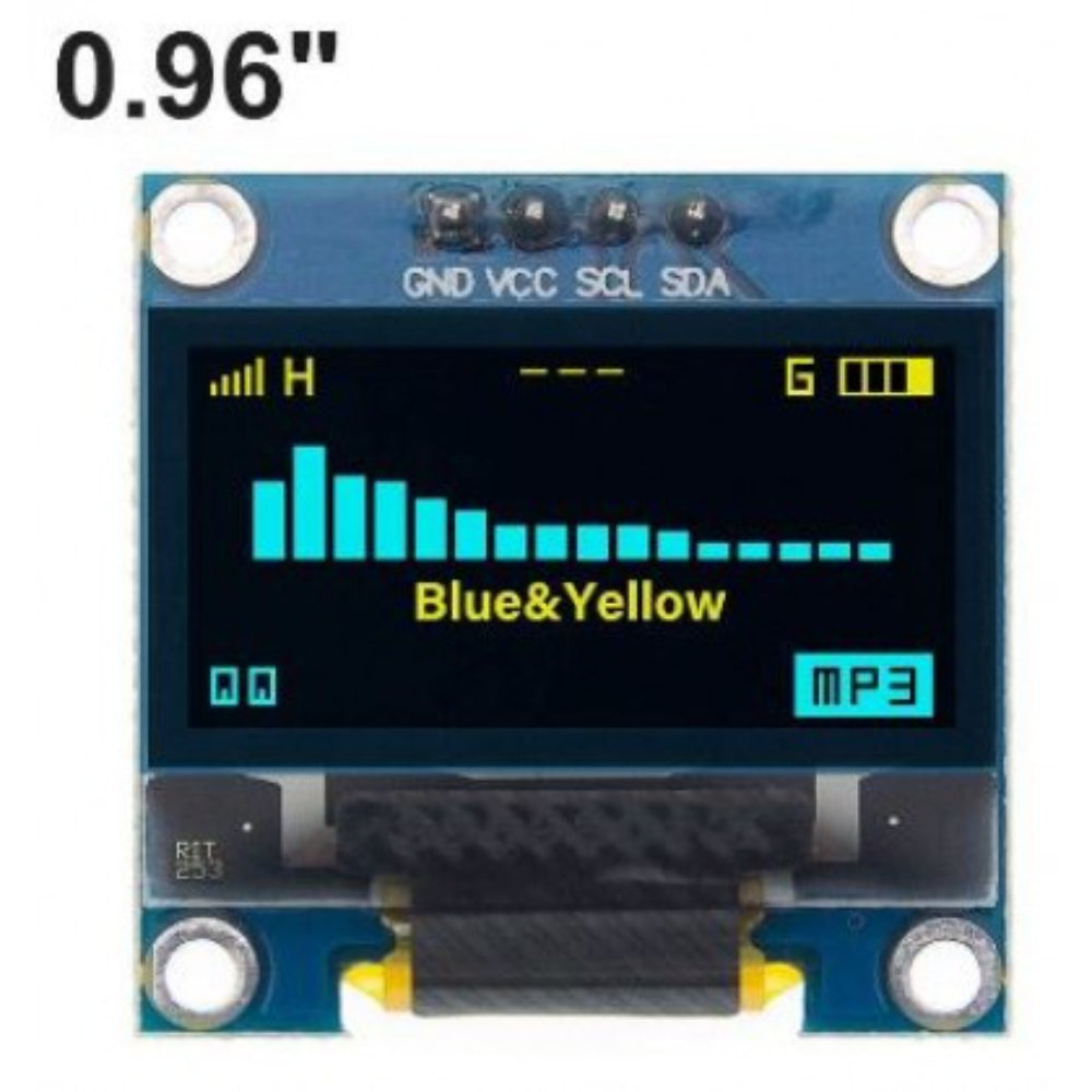 Iot Display Module 0.96 Inch I2C OLED Display Module Blue & Yellow 4-Pin