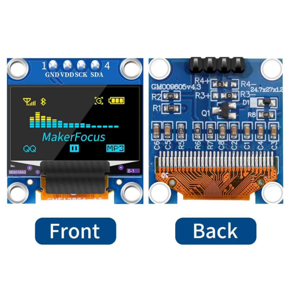 Iot Display Module 0.96 Inch I2C OLED Display Module Blue & Yellow 4-Pin