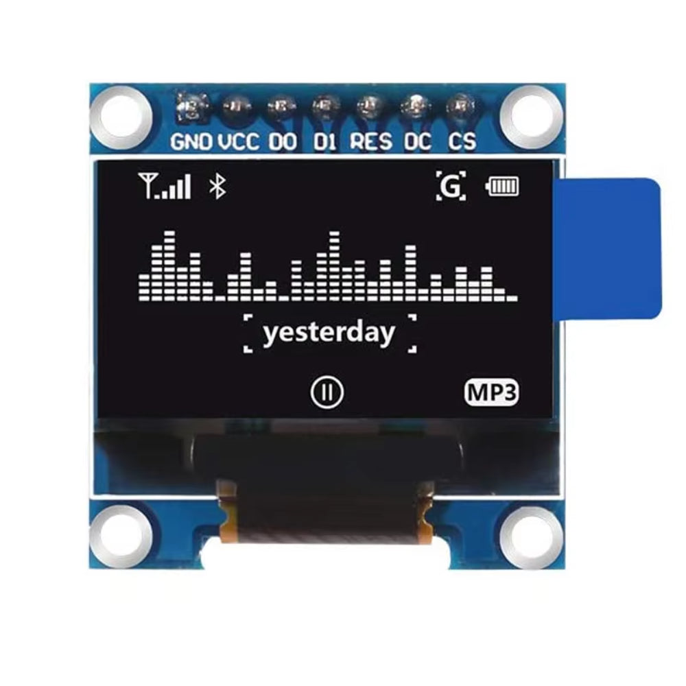 0,96 Inch OLED-displaymodule 128x64 Pixels – I2C-interface, Werkt Op 3,3V En 5V, Blauw Scherm, Compatibel Met Arduino, Raspberry Pi, ESP32 En STM32