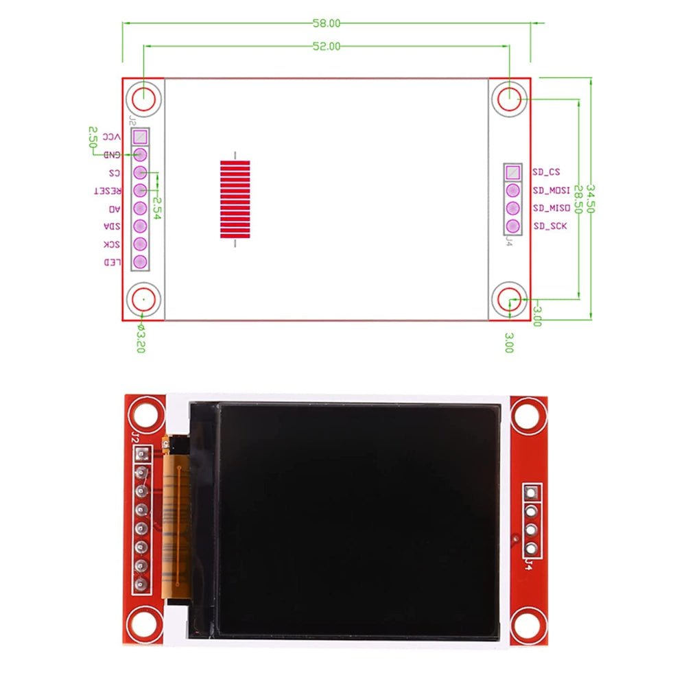 1.8 Inch TFT LCD Module 128 x 160 with 4 IO_3