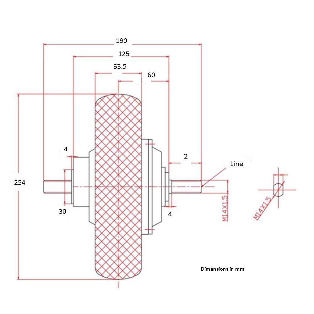 10 Inch 48V 500W Drum Brake with Tire_drawing
