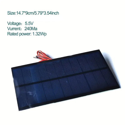 10cm line pet  Solar Pannel 147X90mm 5.5V 240mA_1