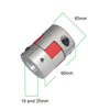 XB D65L90 Diameter 65mm Length 90mm inner hole diameter 19mm and 25mm Aluminum Flexible Spider Shaft Jaw Coupling