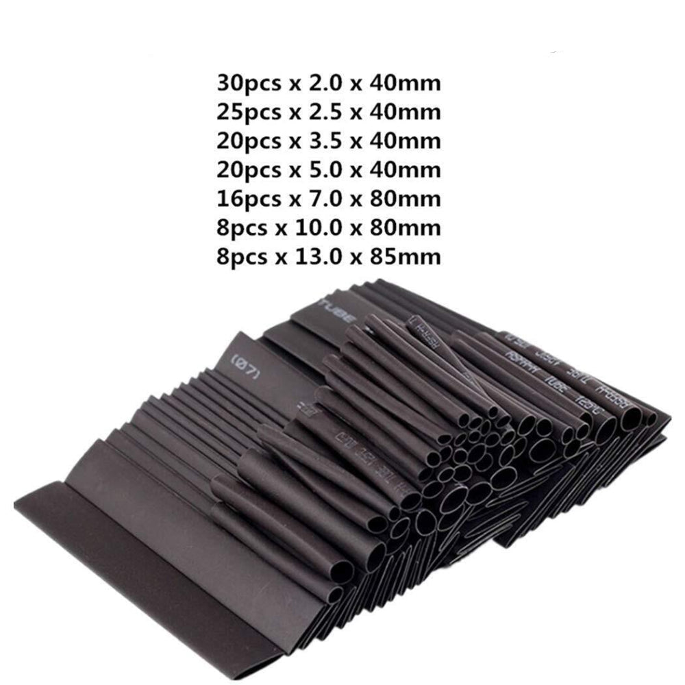 127 Piece Black Heat Shrink Tubing (Bag) Assorted Sizes_3