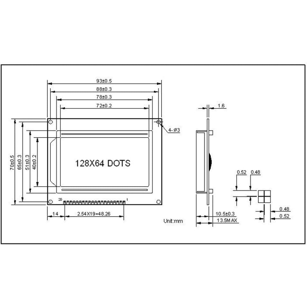 12864B Graphic Blue Color Back-light LCD Display Module_2
