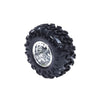 130mm off-road robot wheel with 60mm wide rubber tire and silver rim