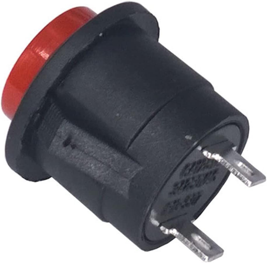 16MM 2 Pin Self-Reset Round Cap Push Button Switch - Red/Black-3
