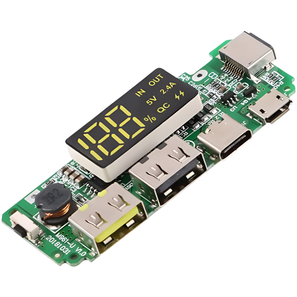 18650 Module 18650 Lithium Battery Charging Module | 5V 2.4A Dual USB Output