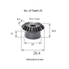 1 Module 25 teeth Bevel Gear 90 degree bevel gear Iron