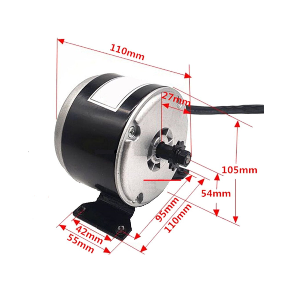 24V 250W MY1016 E-Bike Brush Motor