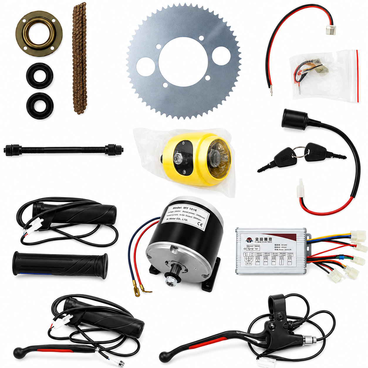 24V 350W MY1016 eBike Motor Combo Kit for Electric Bikes