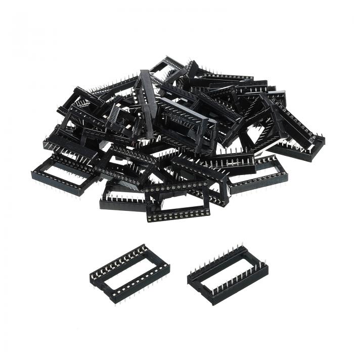24 Pin DIP IC Base Pitch Width 15.24mm and pins spaced at 2.54mm 100Pcs-1