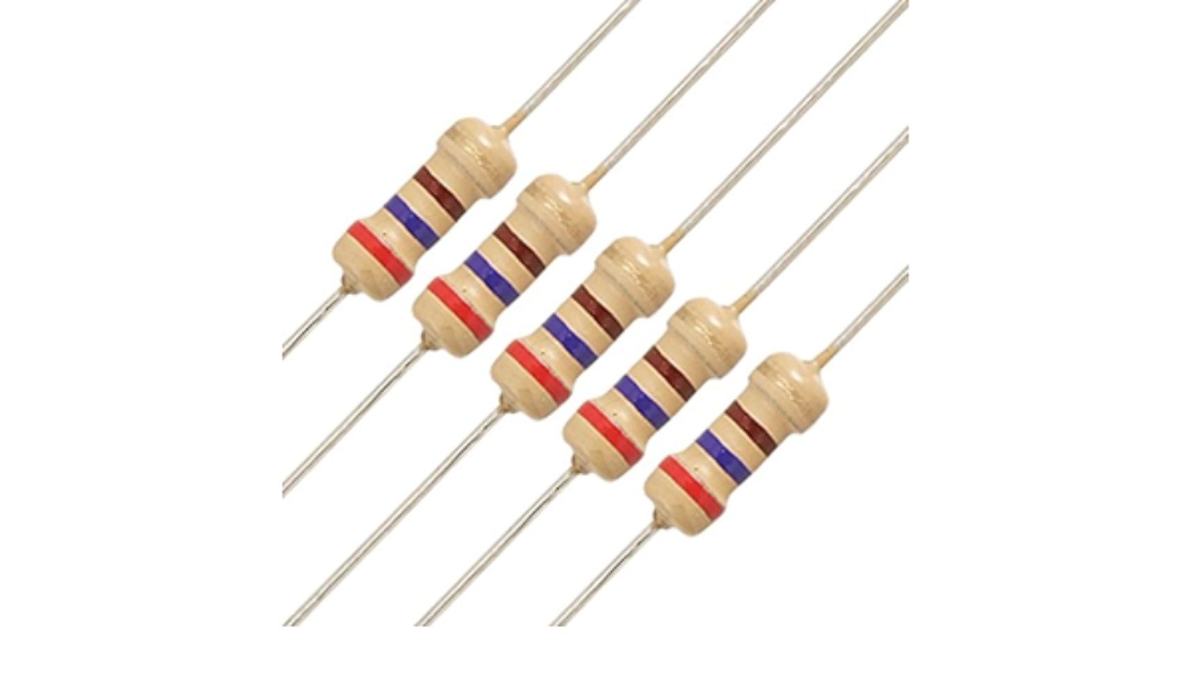 Résistances Carbone 27 Ohms - 1/4 Watt - Tolérance 5% - Lot De 50 Pièces - 10