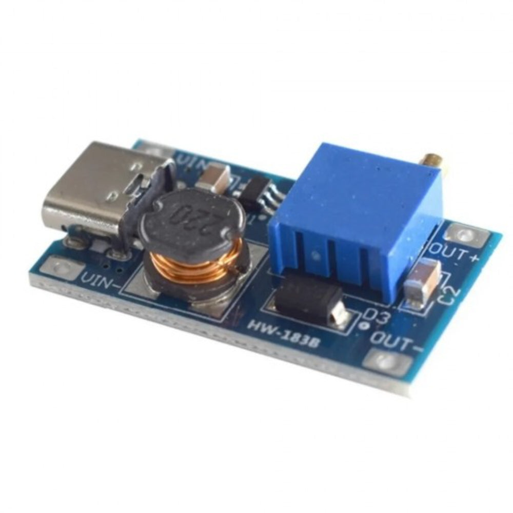 Electric Boost Module DC-DC Adjustable Boost Module 2V-24V to 5V 9V 12V 28V 2A Type-C