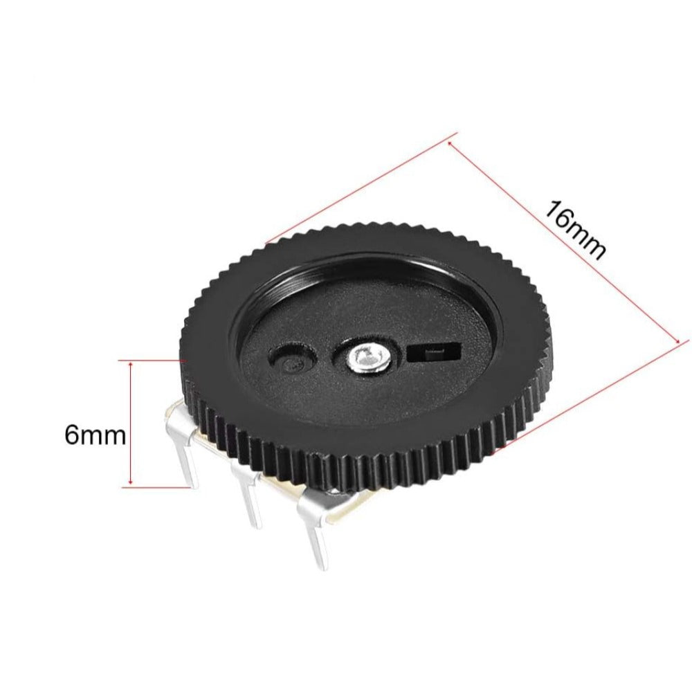 2K Ohm B202 Single Linear Potentiometer Dial Type 3-Pin 16x2mm