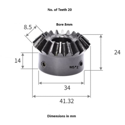 Bevel gear 90 degree bevel gear carbon steel 2 moldule 20 teeth-1