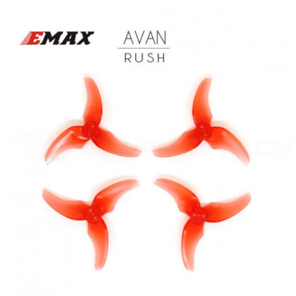 2 Pairs Emax Avan Rush 2.5 Inch 3 Blade Propeller 2CW + 2CCW Red Suitable for Quadcopter Drones_1