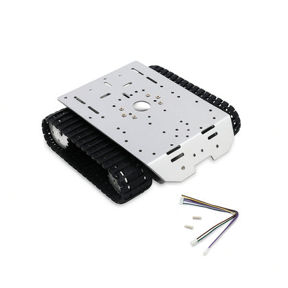 2WD Tank chassis smart car tracked car smart robot chassis with motor DIY (Silver)