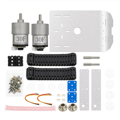 2WD Tank chassis smart car tracked car smart robot chassis with motor DIY (Silver)_2