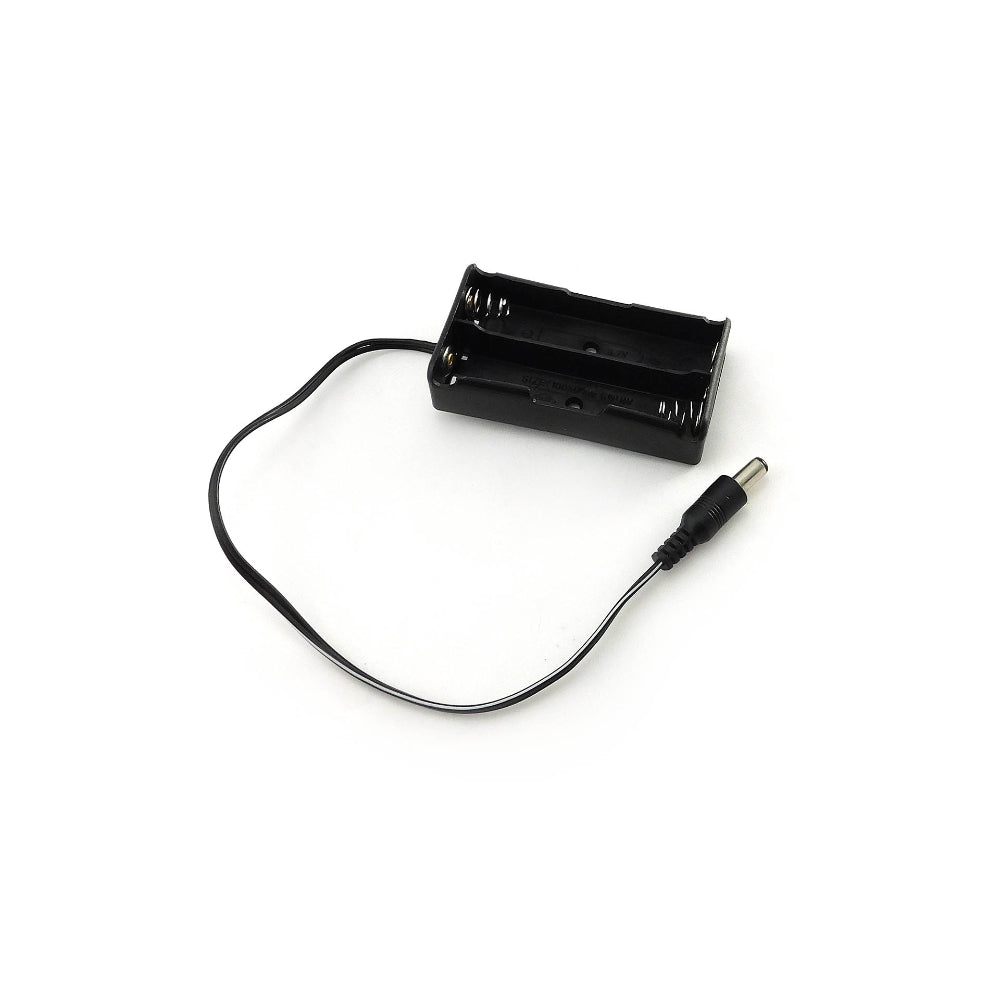 2X18650 Black Battery Holder with DC Power Plug