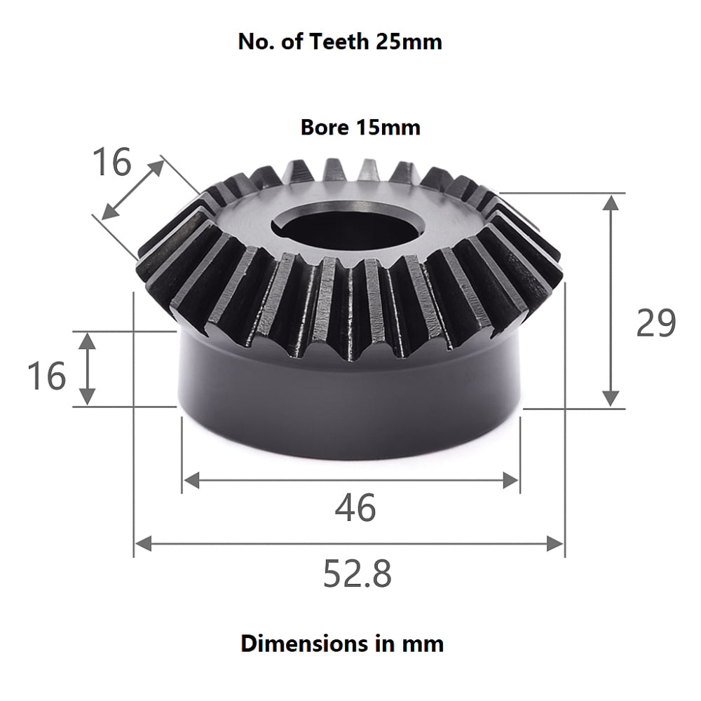 2 Module 25 teeth Bevel gear 90 degree bevel gear carbon steel_3