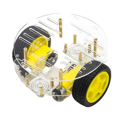 2 WD Disc Type Smart Car Transparent Chassis For Robot Car/tracking car With battery box 