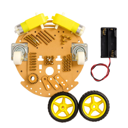 2 WD Disc Type Smart Car Transparent Chassis For Robot Car/tracking car With battery box _1