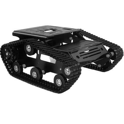 Black 2WD tank robot chassis metal crawler body