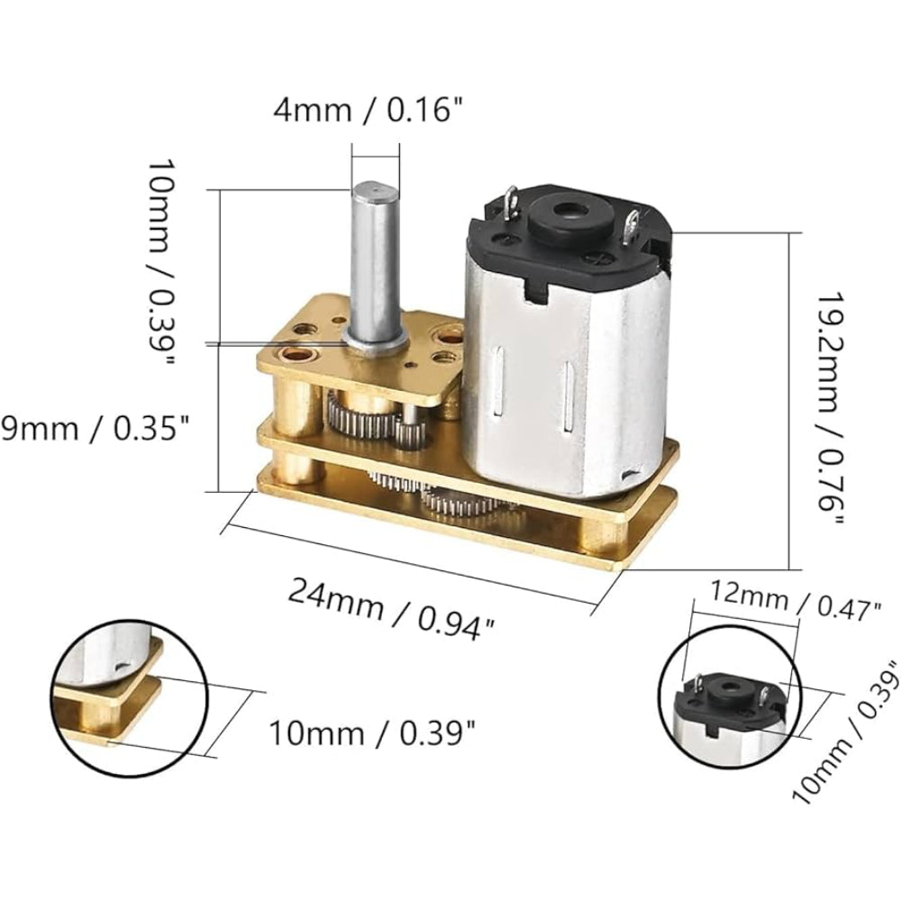 n20 gear motor dimensions 6V 200RPM GA12 N20 Micro Gearbox with Vertical Shaft