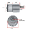 37GB520 12 RPM 6V 37mm Diameter Side D-Shaft DC high torque geared motor_3