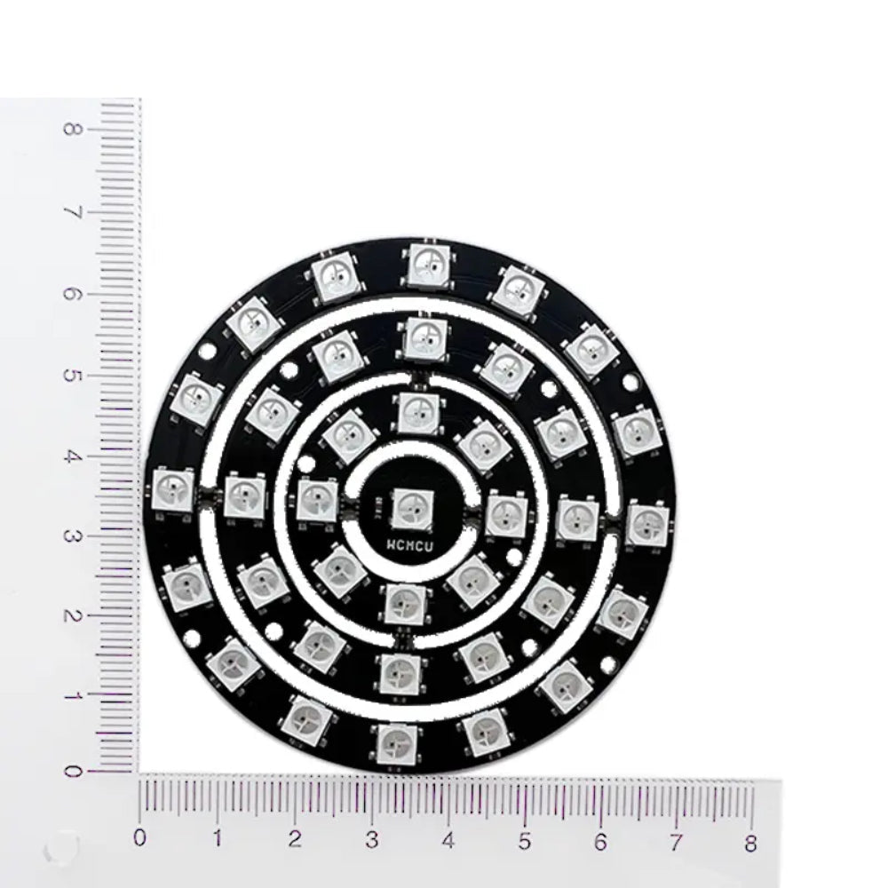 KALANKA-Lot De 2 Bagues LED RVB WS2812 5050 7 Bits 7 Embouts Blancs