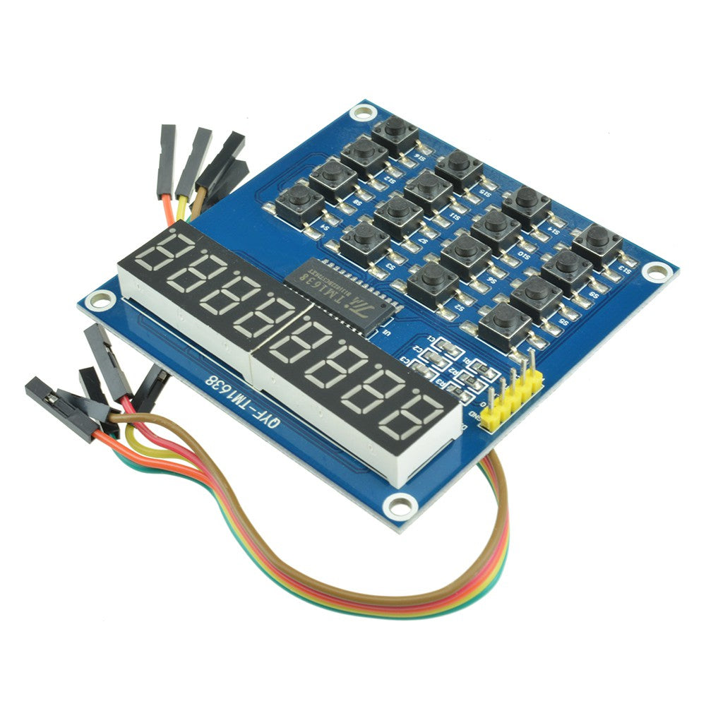 3 Wire 8 Bits Seven Segment LED with 16 way Keyboard Module TM1638
