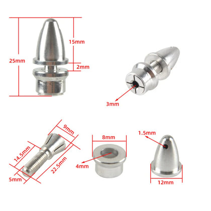 3mm RC Aluminum Bullet Propeller Adapter Holder for Brushless Motor 1 Pcs_3