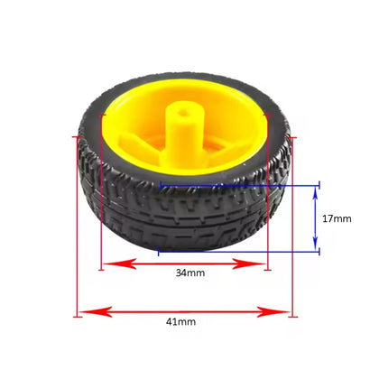 Yellow 41mm Dia 17mm Width TT BO Motor Wheel