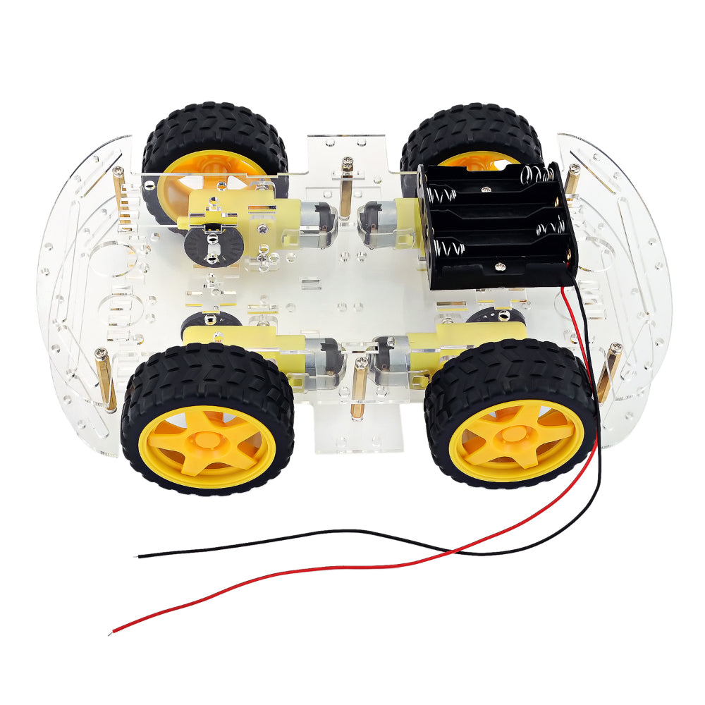 4WD Double Layer Transparent Robot Car Chassis Kit – DIY Robotics Platform