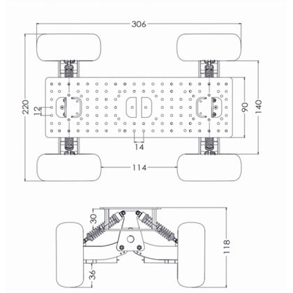 4WD shock-absorbing chassis for off-road climbing ROS platform DIY_2