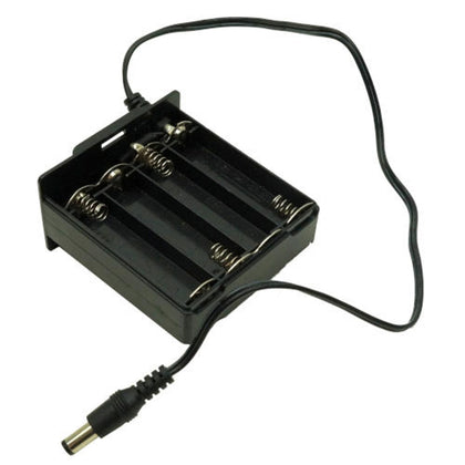 4XAA  Black Battery Holder Box  with DC Power Plug