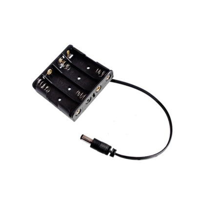 4XAA  Black Battery Holder Box  with DC Power Plug_1