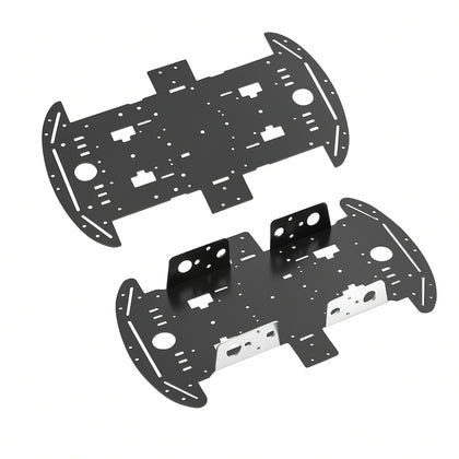 insulated aluminum 4wd robot chassis black with motor brackets