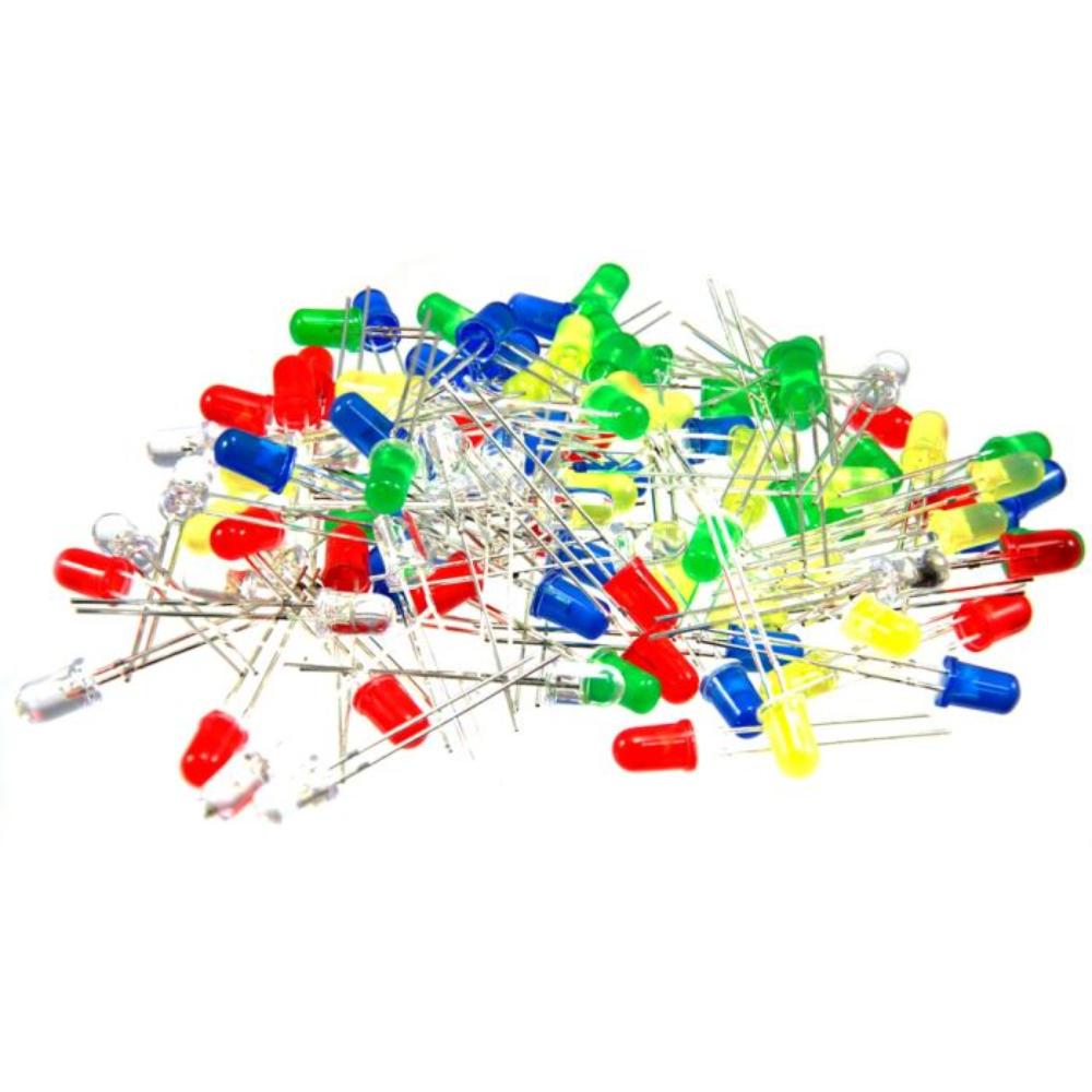50 X Assorted Diffused LED Pack 20 Red 10 Yellow 10 Green 10 Blue 5MM