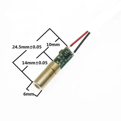 510nM 30mW 6MM 3.3V DC Green Laser Dot Industrial grade module wire 20mm_1