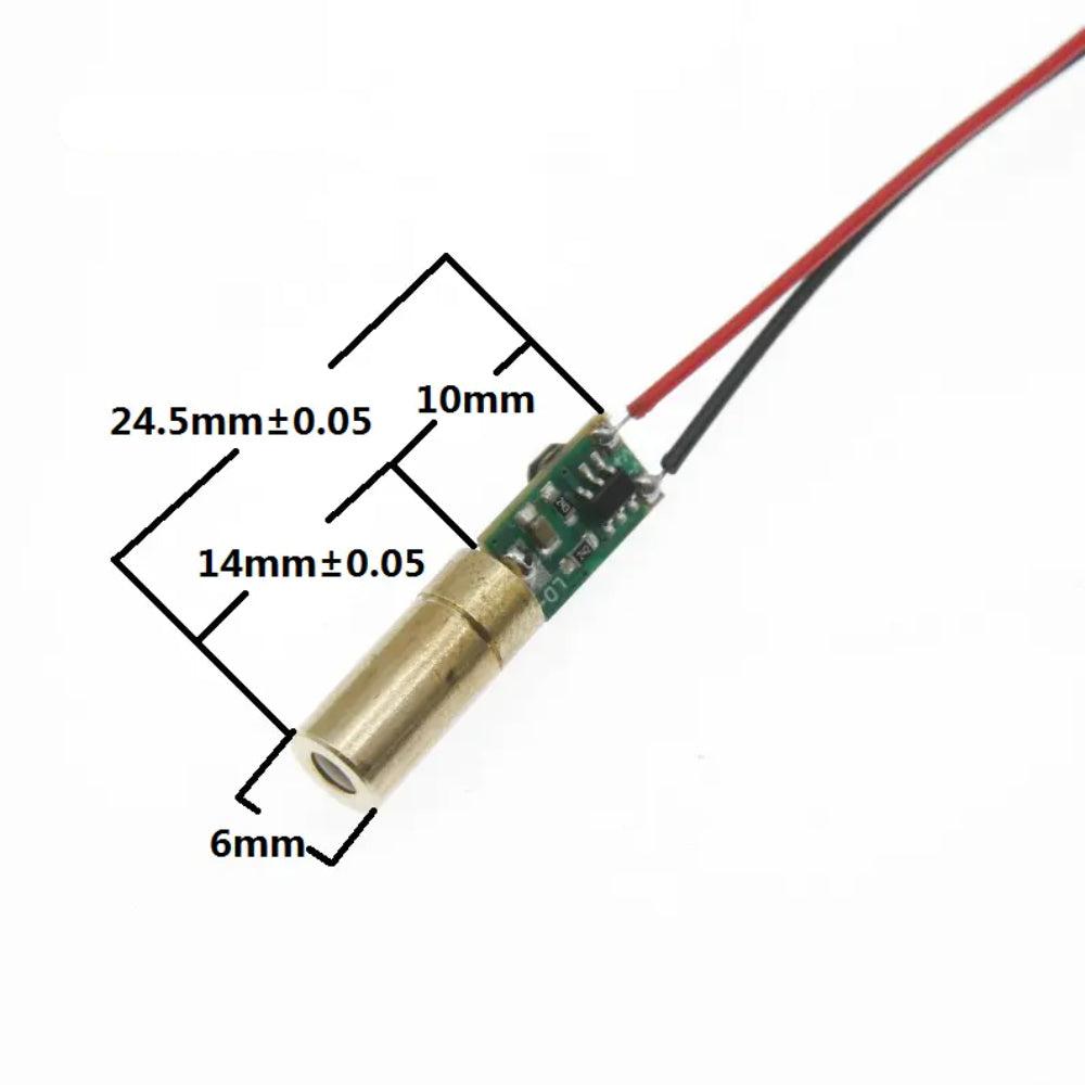520nM 30mW 6MM 3.3V DC Green Laser Dot Industrial grade module wire 75mm_2