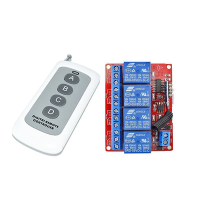 5V Four Channel RF 315MHz Wireless Control Switch Module with Remote Controller